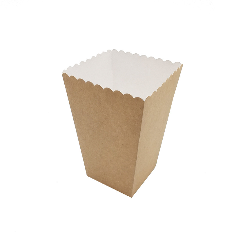 Cross-border creative fresh simple kraft paper popcorn box snack food packaging box chicken flower box