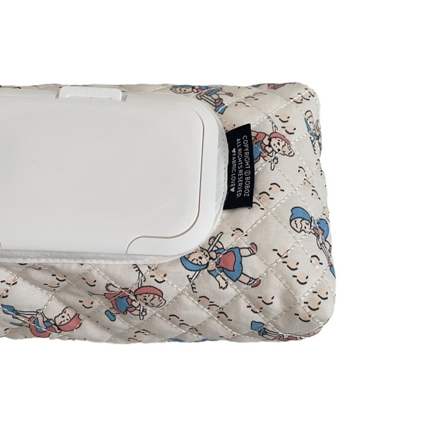 Ins Korean Style Floral Series Wipes Bag Quilted Wipes Cotton Bag Portable Hanging Flip-on Removable Tissue Bag