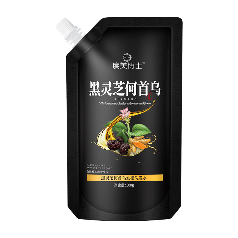 Dr. Domei Black Ganoderma lucidum Polygonum Multiflorum Shampoo Oil Control Hair Nourishing Shampoo Scalp Cleansing and Antipruritic Shampoo
