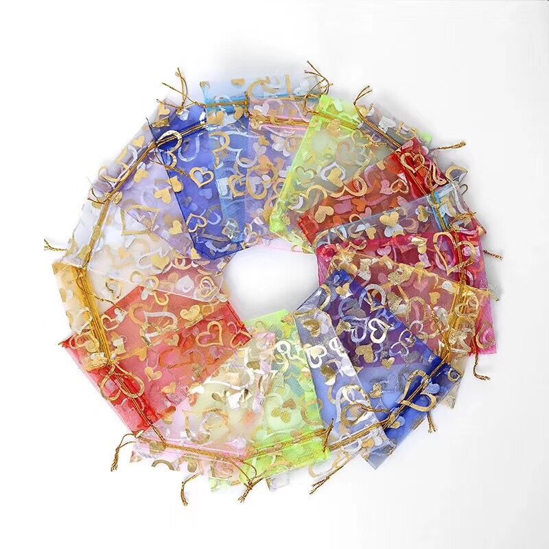 Mesh bag gilding silver love heart heart rose gauze bag jewelry bag girdle snow gauze bag organza bag