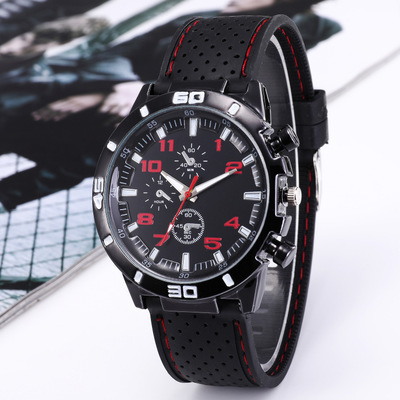 Explosive AliExpress ebay glue fashion Sports men's watch car line strap silicone student watch wholesale