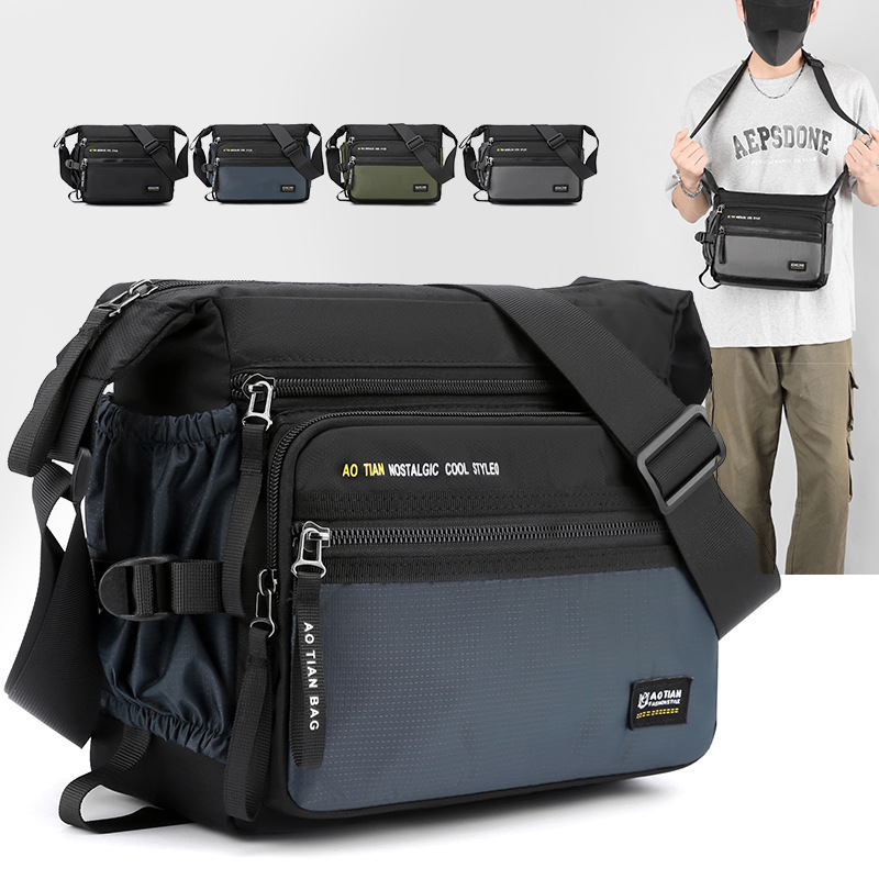 2022 Aotian New Men's Casual Large Capacity Shoulder Bag Travel Multi-layer Oxford Cloth Men's Bag 8645#