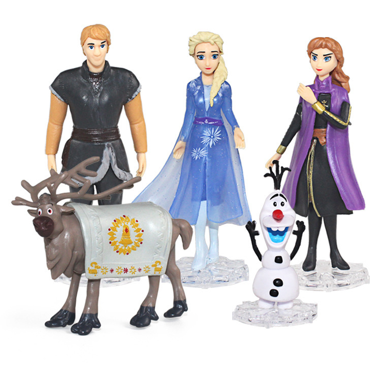 中実の5匹のアナと雪の女王の大きいサイズのクロスボーダーの第一選択の誕生日ケーキの置物の焙煎の手は公仔の艾莎アンナをします。|undefined