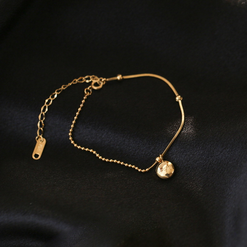 TikTok Explosions Korean Personality Lucky Little Doudou Anklet Female Online Celebrity Fashion Niche Light Luxury Not Fading Ankle Chain