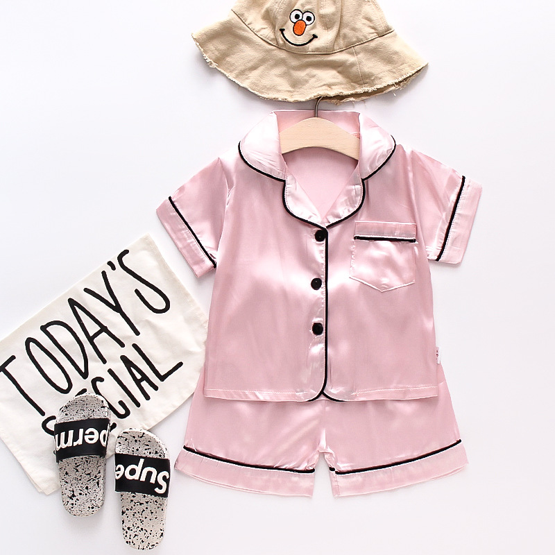A generation of 2023 new summer BB98 solid color children's pajamas suit home clothing fashion style summer fashion