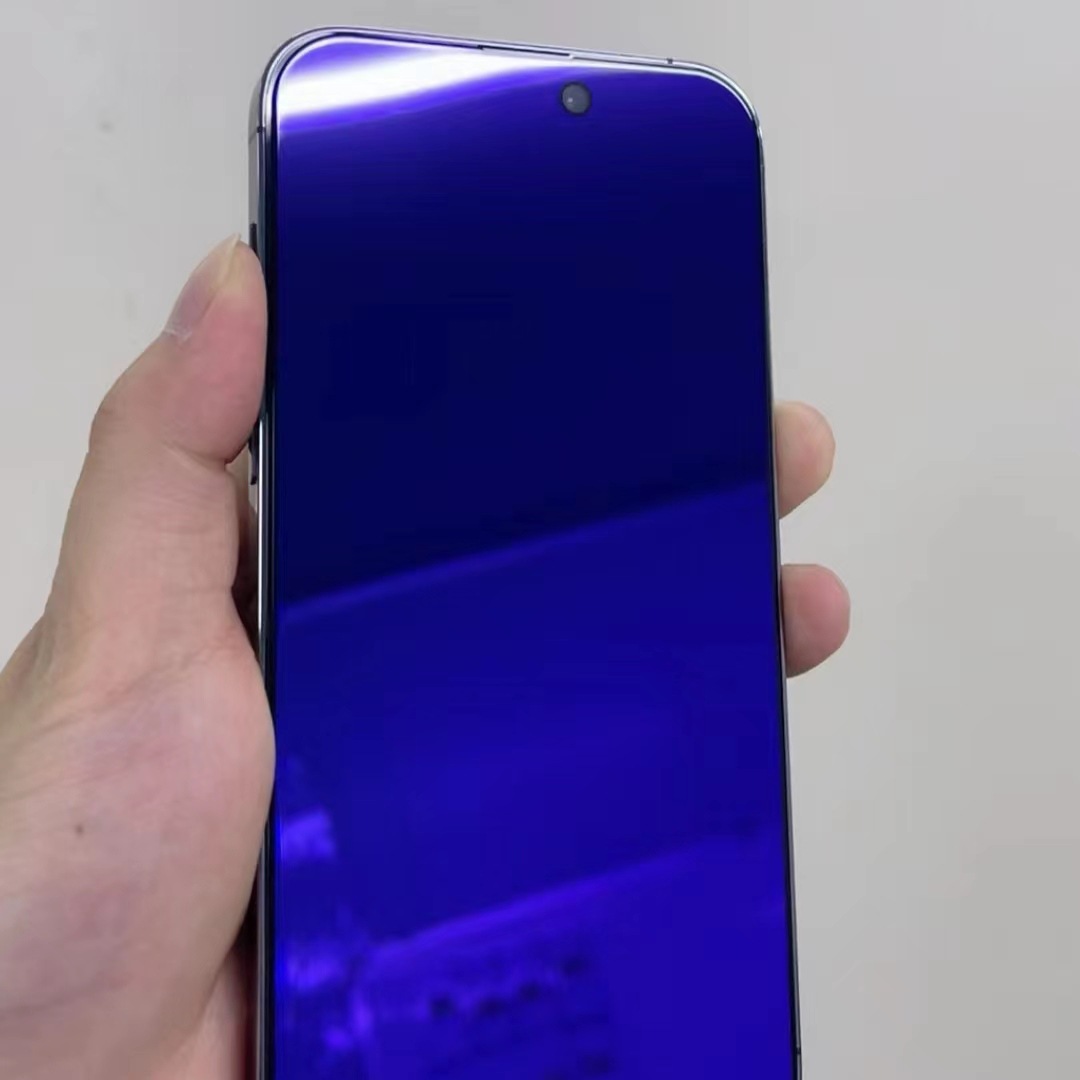 Высокоалюминий шелкография фиолетовый свет антипирекс подходит для Apple 13/15Promax закаленная пленка iPhone14/16 с нижней пластиной
