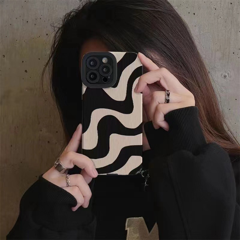 For simple zebra stripe IPhone11/14Promax Apple 13 mobile phone case 12 soft 6/XR/XS wholesale