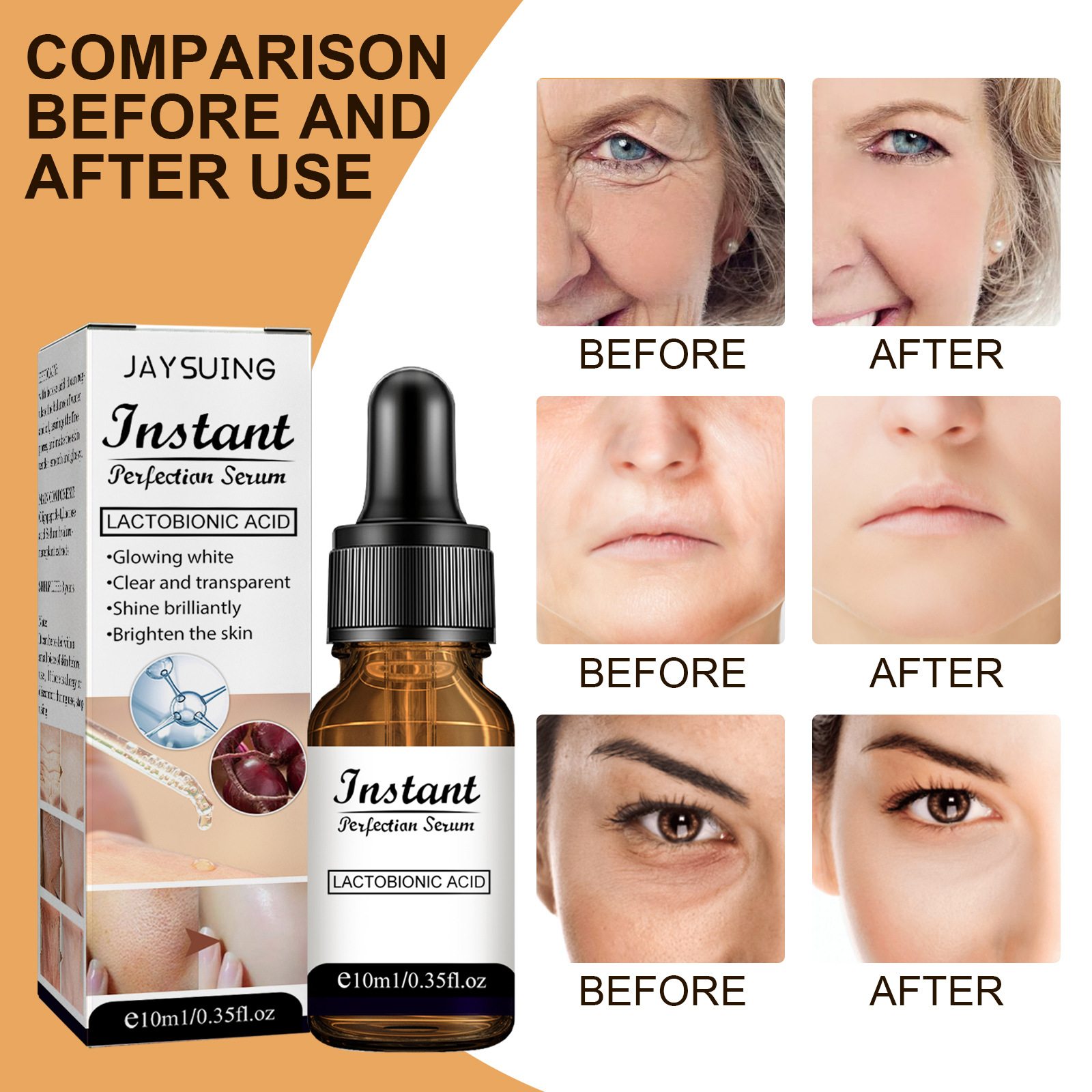 Jaysuing Anti-Wrinkle Essence Hydrating Moisturizing Shrink Pores Brightening Skin Tightening Repair Moisturizing Skin