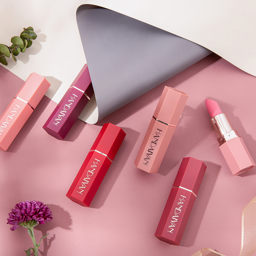 Cross-border makeup hot products HANDAIYAN Han Daiyan Amazon hot sale 6-color matte moisturizing lipstick wholesale