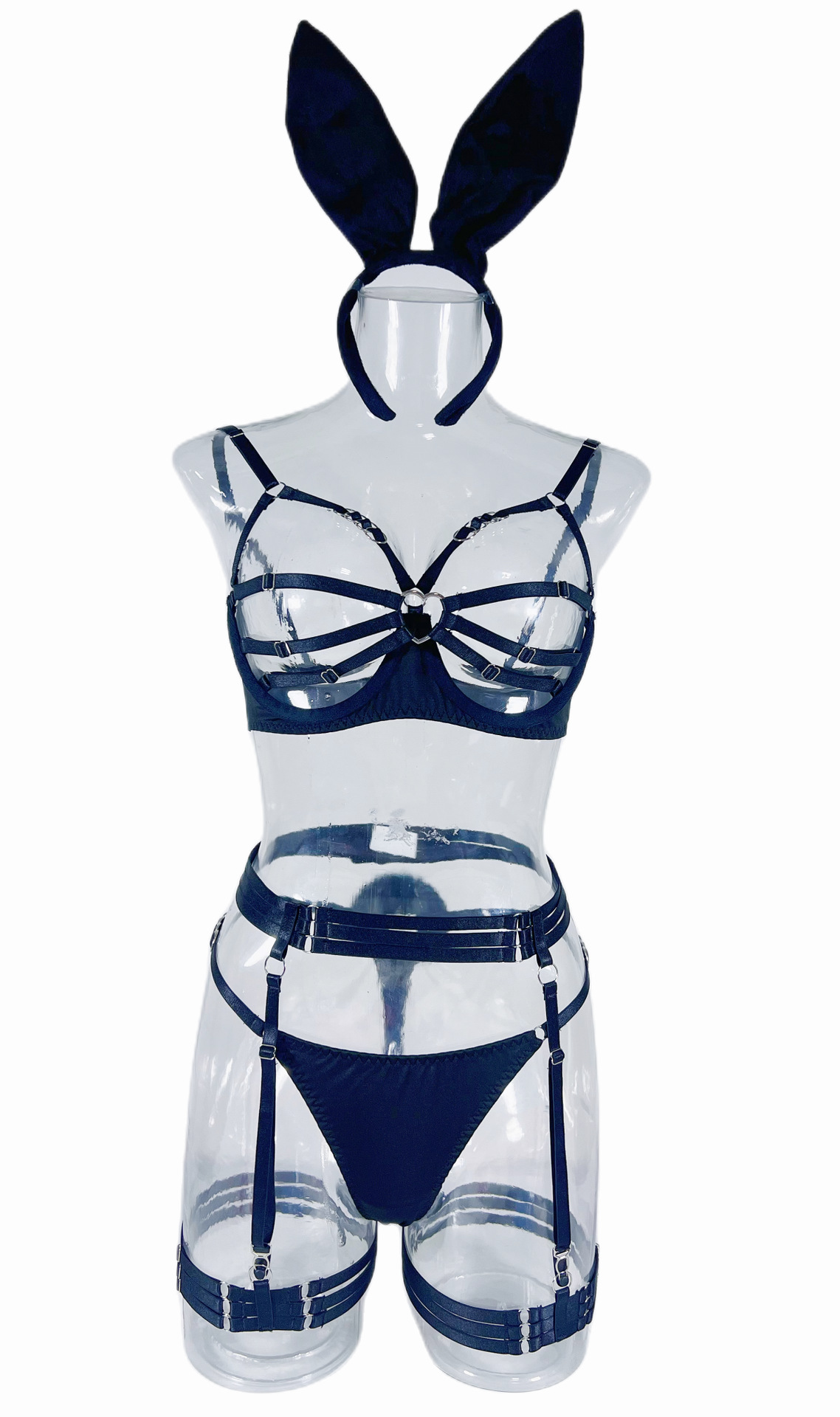 Carjianuo cross-border European and American new sexy temptation stitching hollow Rabbit Girl Bunny sexy lingerie suit
