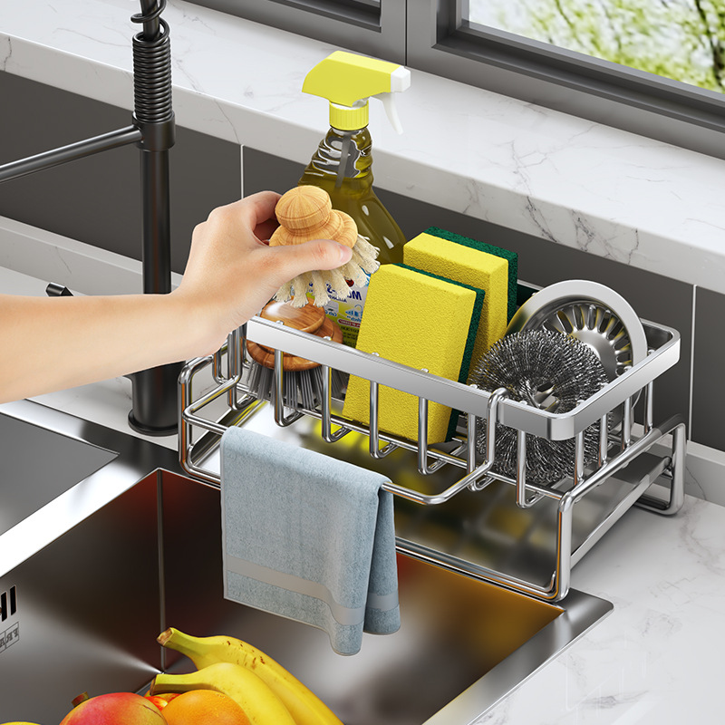 Strictly Selected Kitchen Rack Wholesale Rag Household Multifunctional Drying Rack Sink Rack Dish Cloth Storage Rack