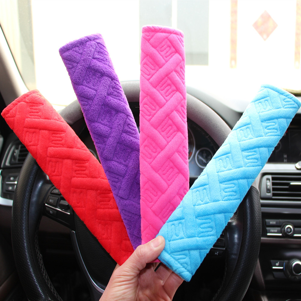 Cross-border car supplies safety belt shoulder pad plush car shoulder pad embroidered shoulder pad Four Seasons universal car shoulder pad