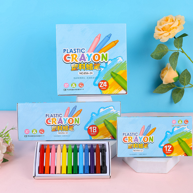 Dirty hand plastic crayon washable non-toxic kindergarten 12 color 24 color children's graffiti pen easy to hold not easy to break