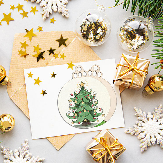 Christmas pendant home decoration supplies wood crafts creative carving wood Christmas tree hanging ornaments wholesale