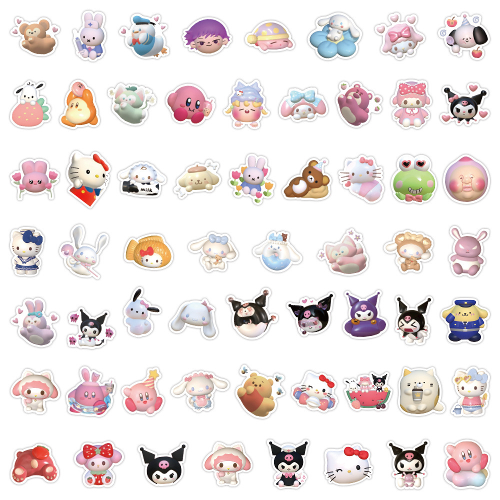 120 cartoon 3D Sanrio Hello Kitty facial expression bag graffiti stickers luggage Computer mobile phone sticker
