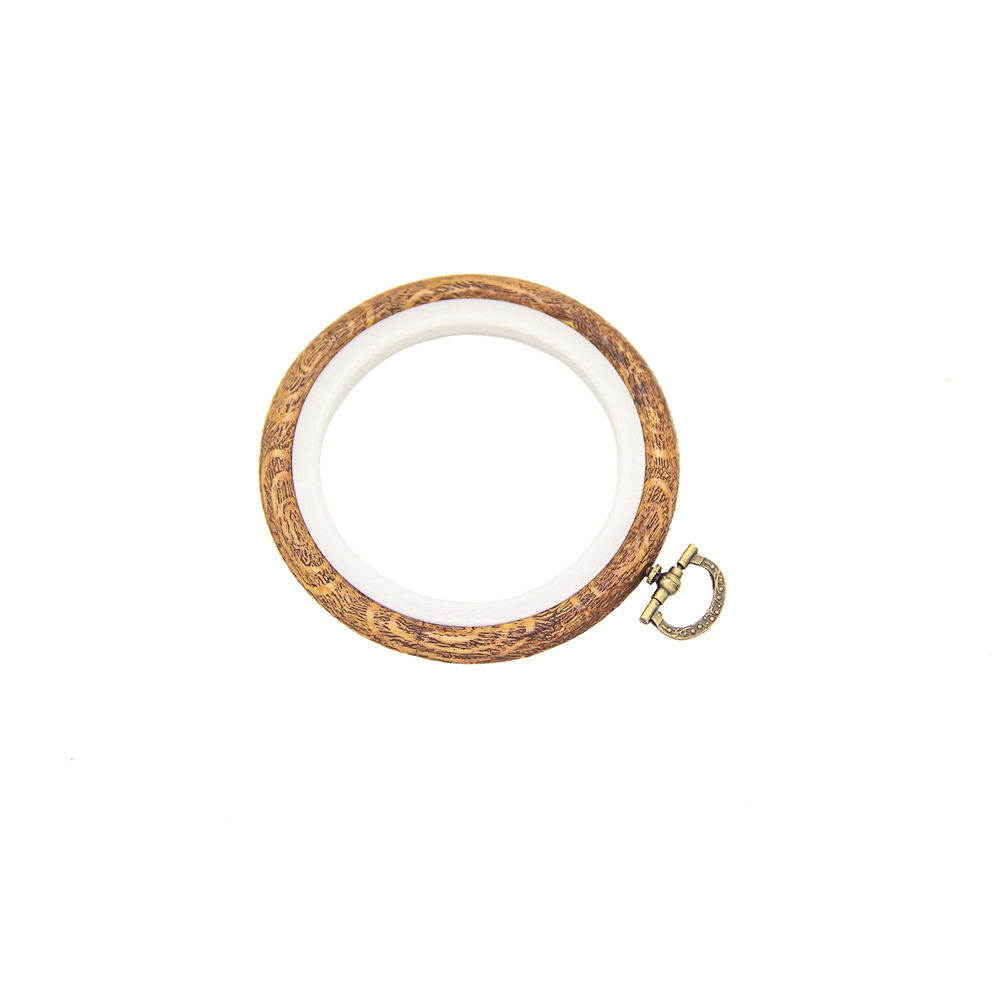 Factory spot imitation wood grain embroidery stretch plastic cross stitch flower frame diy embroidery tools retro embroidery ring generation hair
