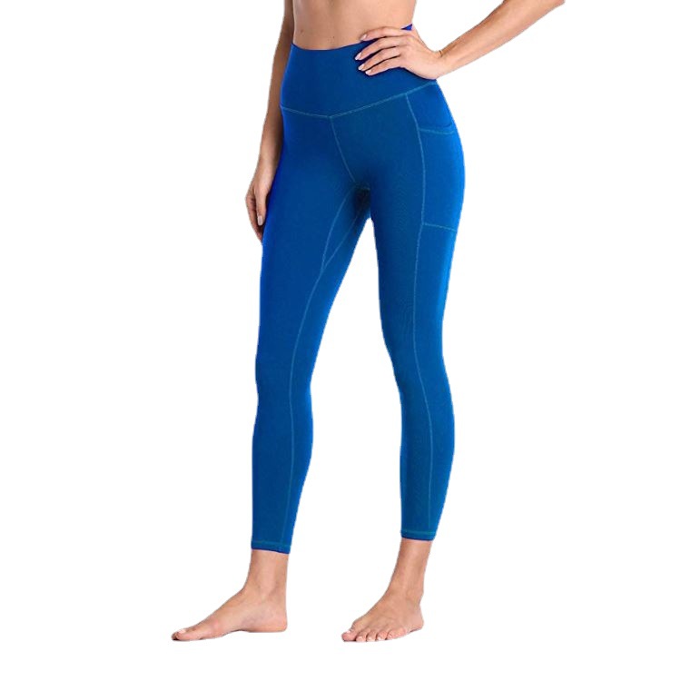 High Waist Belly Pocket Tight Hip High Stretch Belly Peach Women's Leggings Printed Stretch T2020-1