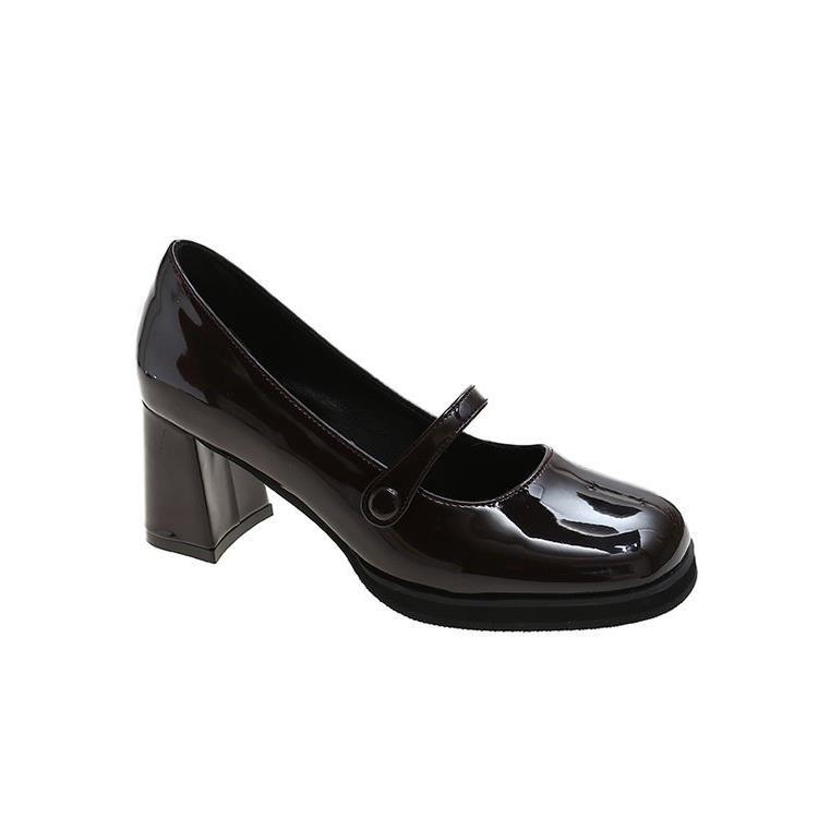 French high heel Mary Jane shoes 2023 spring and summer new retro medium chunky heel JK single-layer shoes fairy style fashion high heels
