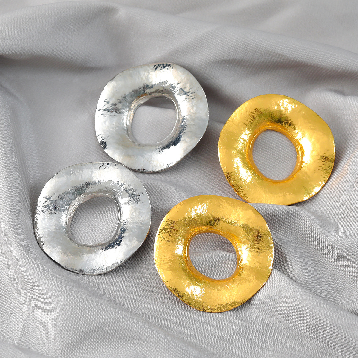 夏季新款合金耳環歐美誇張耳飾女不規則圓形金屬耳釘批發earrings
