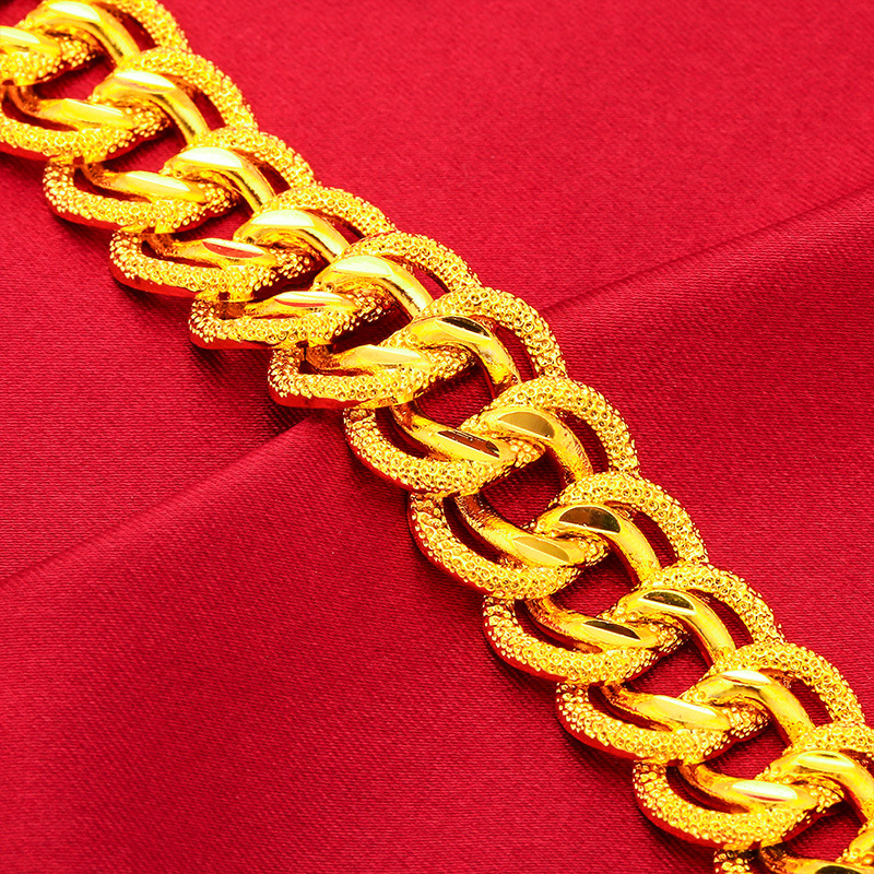 Gioielli unisex Bracciale alla moda in oro Bracciale a tesa larga Bracciale grande a torsione Bracciale in oro_voghion.com