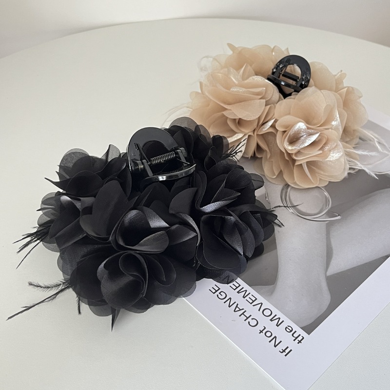 韓国の布芸の花の羽は高級感の洋風の手作りの花の後頭部の増発量を挟みます。|undefined