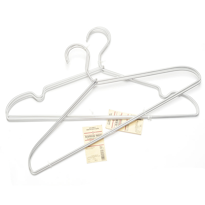 Unprinted Aluminum Alloy Clothes Hanger Metal Stainless Steel Drying Pants Rack Pants Clip Clothes Hanging Clothes Support Seamless Space Aluminum