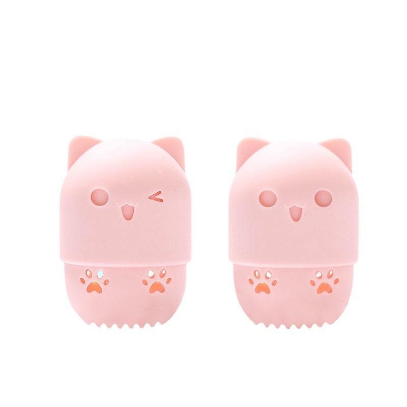 Взрывоопасный Портативный косметический защитный чехол для яиц Travel Meow Powder Puff Dust Яичная скорлупа Губка Яйцо Силиконовый ящик для хранения Стойка