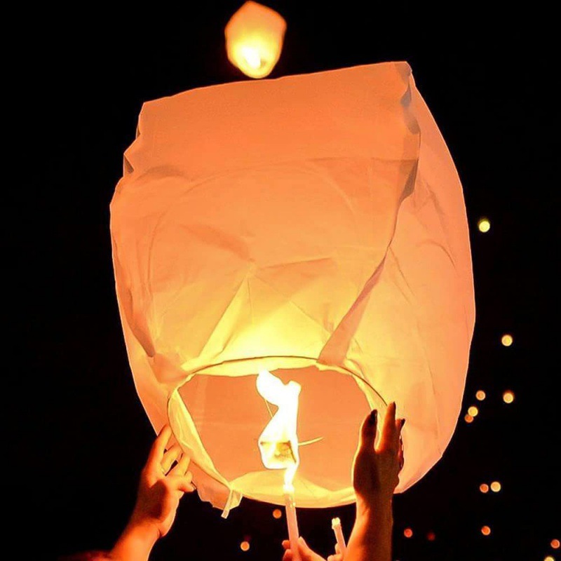 Chinese Paper Lanterns Kongming Lantern Wishing Lamp White Oval Flame Retardant Paper
