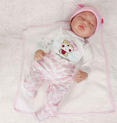 Rebirth doll simulation baby doll 22 inch 55cm full silicone doll cross-border supply Amazon wish