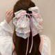 Pink floral ribbon clip