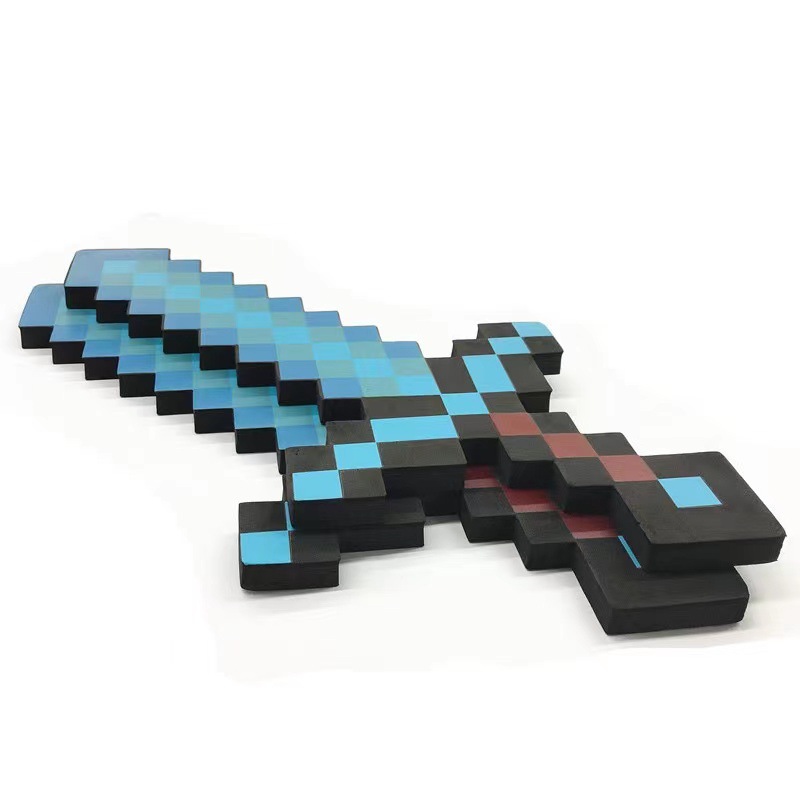 Diamond Sword Diamond Pickaxe my World weapon props toy blue sword eva foam sword environmental protection children Blue Sword