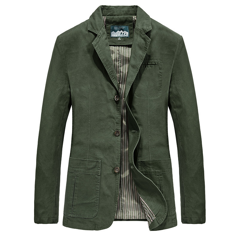 Autumn new men's cotton outdoor business jacket men's plus size fashion casual suit collar jacket men's suit