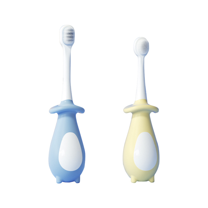 Amy Amy Cartoon Ten Thousand Hair Toothbrush Baby's Penguin Style Double Pack Spot Tooth Guard Soft Hair Toothbrush for Children