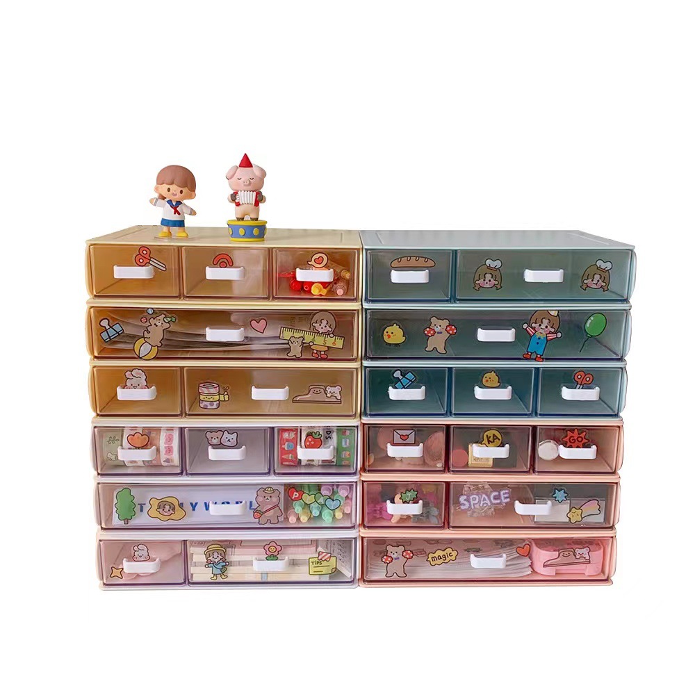 Desktop Storage Box Acrylic Drawer Type Dust-proof Storage Rack Student Dormitory Desk Stationery Sundries Finishing Household