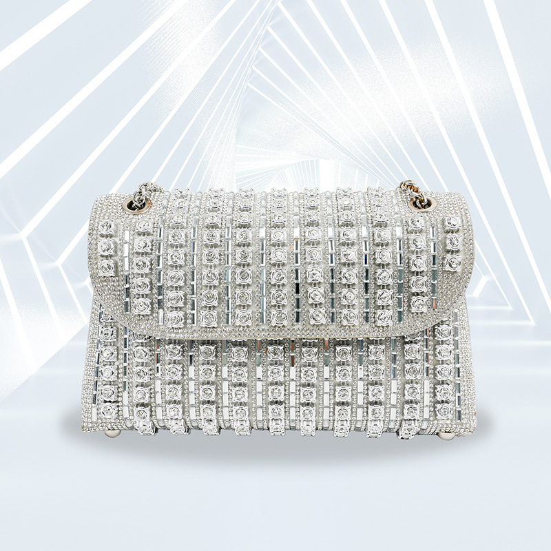 Damentaschen Neue Promi-Umhängetasche Abendtasche Mode Diamant-eingebettete Handtasche hochwertige exquisite quadratische Damenkupplung_voghion.com