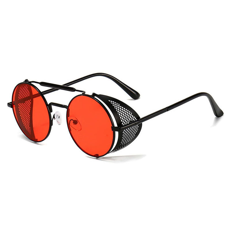 New Metal Frame Retro Classic Steampunk Sunglasses European and American Cross-border Round Fashion Personalized Flip Sunglasses