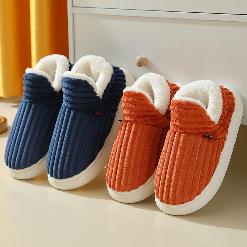 Cross-border Explosions Bag Heel Cotton Shoes Winter Fleece-lined Shoes Women's Indoor Household Warm Cotton Shoes for Men