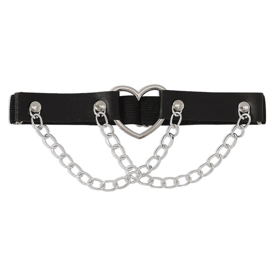 C0337 Cross-border Diablo Exaggerated Leg Ring Leather Love Chain Rivet Geometric Harajuku Style Leg Chain Foot Ring Female