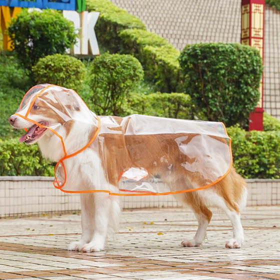 Pet Amazon cross-border Big Dog transparent outdoor raincoat golden retriever Labrador border animal dog clothes