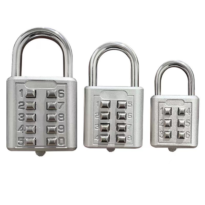 [Key combination lock] metal alloy padlock button blind lock security door padlock old man lock fixed padlock