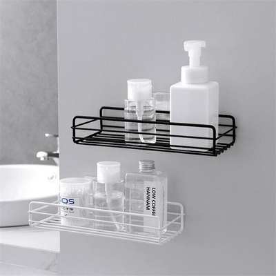 Bathroom Storage Rack punch-free bathroom storage rack rectangular iron multi-functional Wall rectangular storage rack