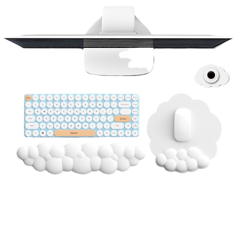 Cloud Wrist Pad Keyboard Mouse Wrist Pad Typing Wrist Pad Cute Men's and Women's Wind Foam Leather Memory Foam Palm Pad
