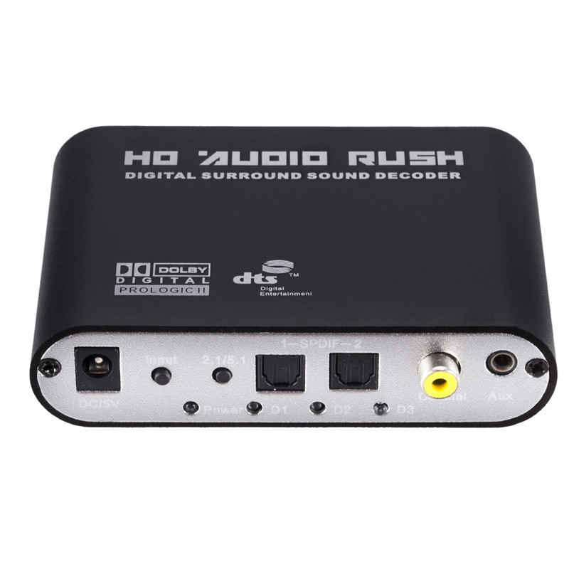 5.1-channel DTS Dolby/AC-3 audio decoder digital fiber coaxial to analog RAC 5.1 decoder