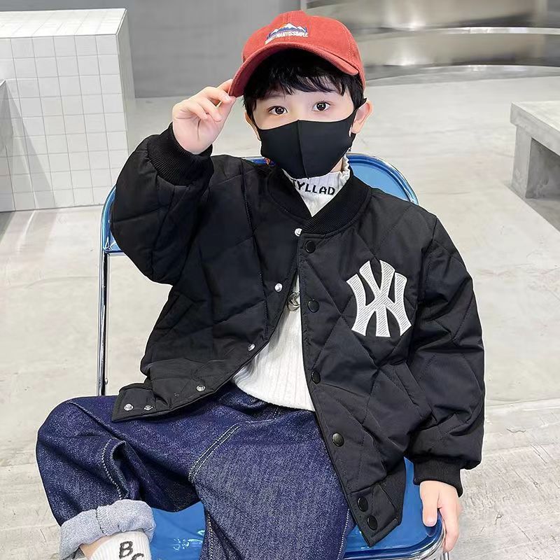 Boys' coat thickened spring and autumn Western style handsome boy baseball uniform quilted jacket thin cotton-padded coat