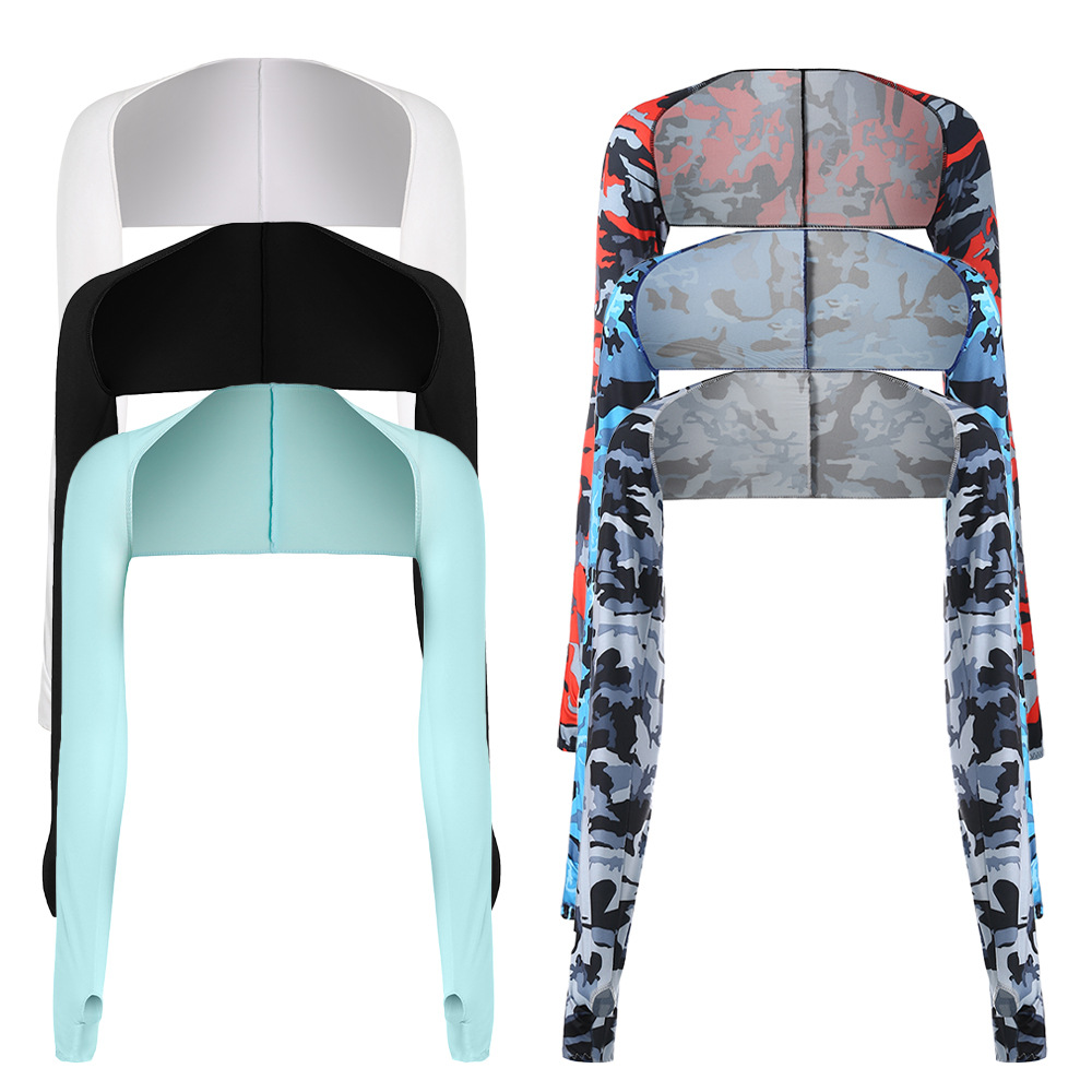 Summer outdoor riding shawl integrated sleeve golf sports sunscreen shawl multi-purpose sunshade ice silk sleeve