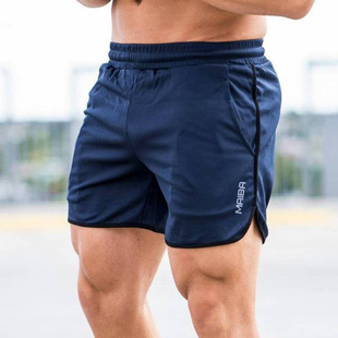 New Fitness Muscle Breathable Brothers Sports Shorts Running Quick-drying Pants Summer Thin Training Quarter Pants 2021