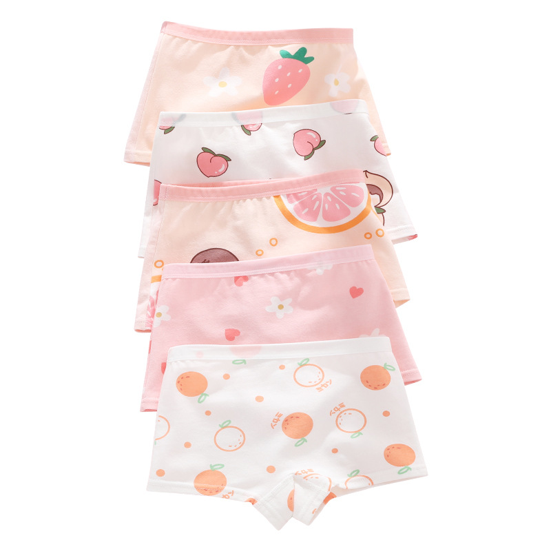 Girls' Combed Cotton Underwear Children's Summer Thin Boxers Little Girl's Breathable Boxers Baby Don't Clip PP Short