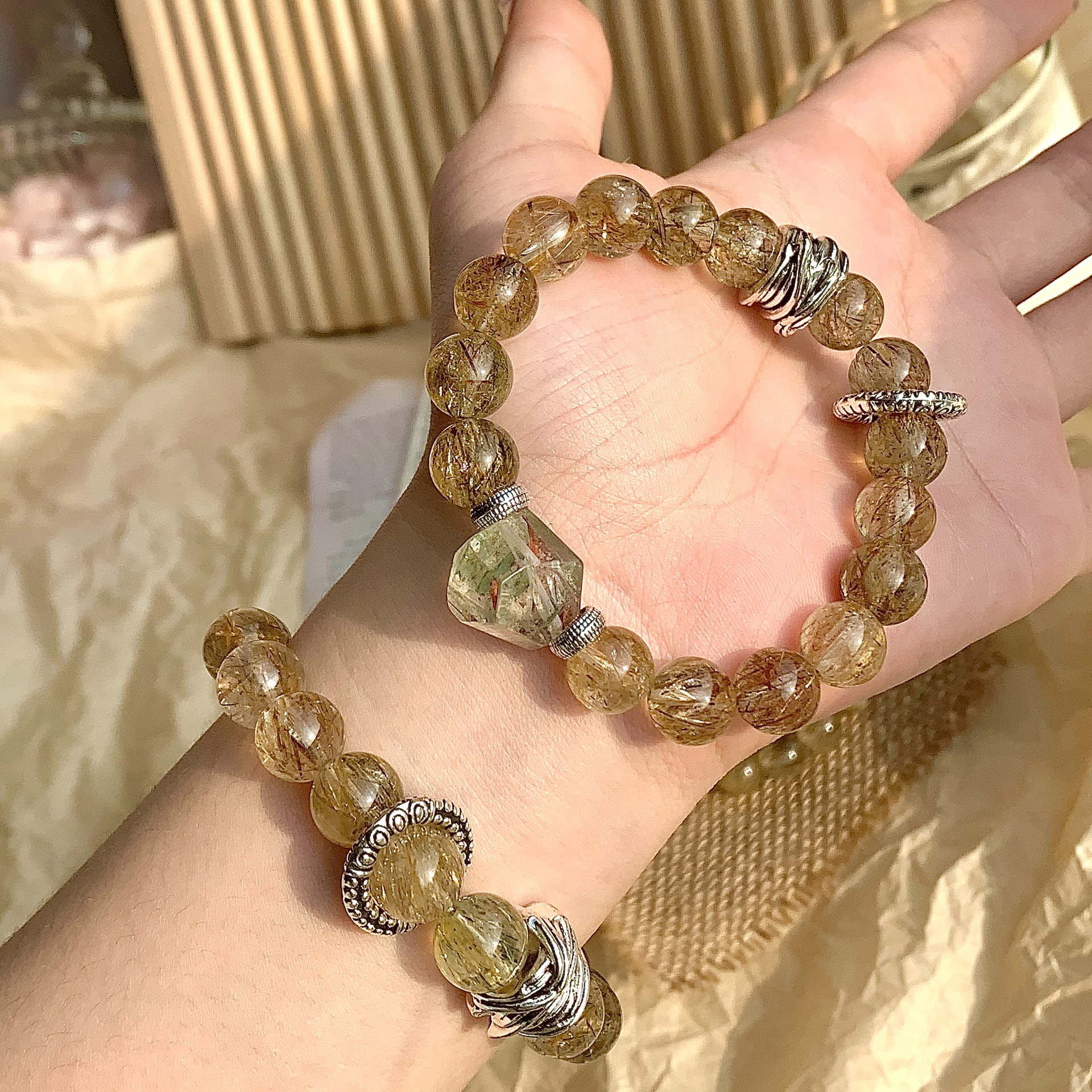 DIKAI天然水晶手鍊DIY小眾原創設計小紅書同款水晶手串飾品