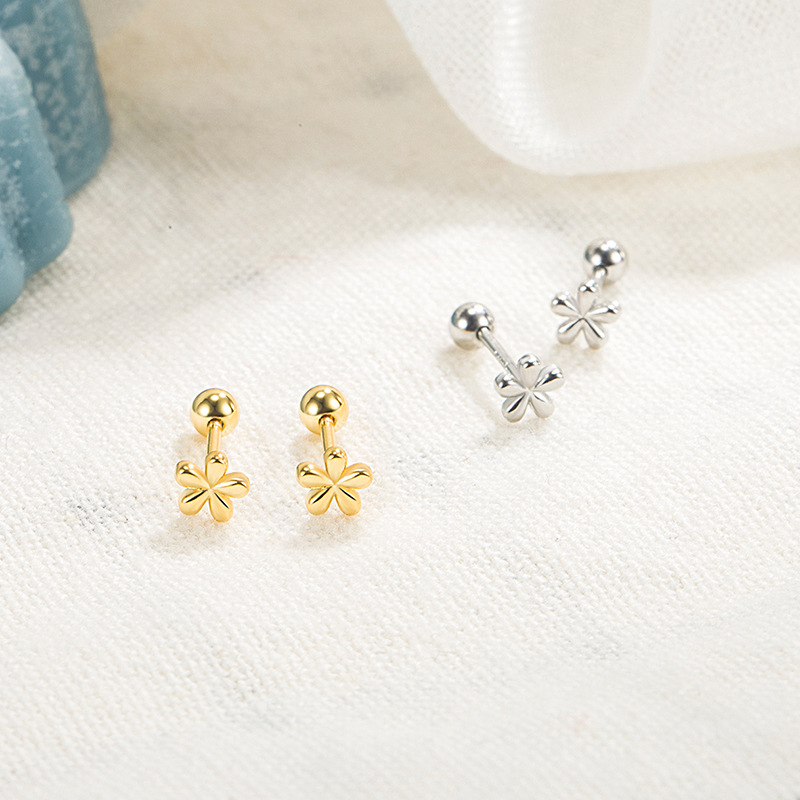 Simple flower ear bone Stud Summer screw twist 2022 new trendy ear piercing cool high-grade earrings earrings earrings