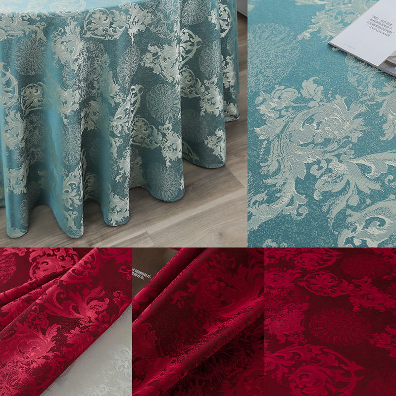 Restaurant crocheted round tablecloth high-end restaurant household dining table coffee table cloth wedding hotel large round tablecloth jacquard tablecloth